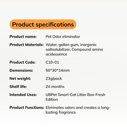 UBPET Pack of 3 Odour Eliminator for UBPET C10/C10Pro/C20 Self-Cleaning Cat Litter Tray and Pura Max Self-Cleaning Cat Litter Tray, Cat Urine Waste Odour Remover